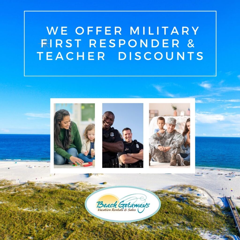 Orange Beach military discount at MyBeachGetaways.com